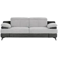 Livetastic 2-Sitzer-Sofa, Graphit, Silber, Metall, 205x80x104 cm, Made in EU, Rücken echt, Armteil links, rechts, Wohnzimmer, Sofas & Couches, Sofas, 2-Sitzer Sofas