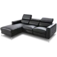 Ecksofa Bono Leder Schwarz