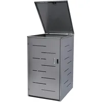 Mendler XL 1er-/2er-Mülltonnenverkleidung HWC-E83, Mülltonnenbox, erweiterbar 116x71x98cm ~ Edelstahl