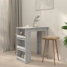 vidaXL Bartisch mit Regal 102 x 50 x 103,5 cm Grau