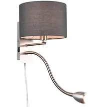 meineWunschleuchte Wandleuchte 23,5 cm Grau/ Silber