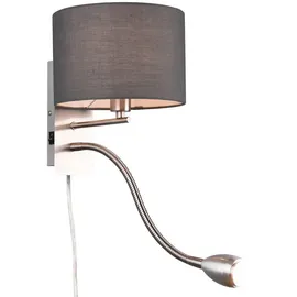 meineWunschleuchte Wandleuchte 23,5 cm Grau/ Silber