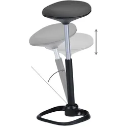 Euroseats PRATO Sitz-Steh-Hockersitz aus Stoff, Schaumstoffkissen, Auto-Return-Mechanismus, höhenverstellbare Gasfeder