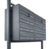 BITUXX Briefkastenanlage Grau 8 Fächer Dunkelgrau 8er Breit BITUXX®