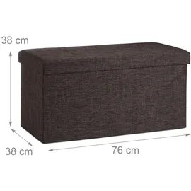 Relaxdays Sitzbank Faltbar Braun 38 x 76 x 38 cm