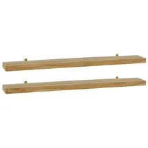 vidaXL Wandregal 2 Stk. 110 x 15 x 4 cm Braun