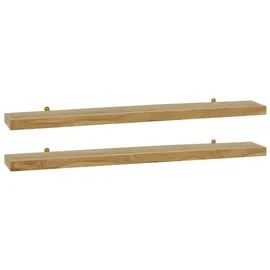vidaXL Wandregal 2 Stk. 110 x 15 x 4 cm Braun