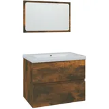 vidaXL Badmöbel-Set Räuchereiche 4-tlg. Braun