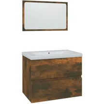 vidaXL Badmöbel-Set Räuchereiche 4-tlg. Braun