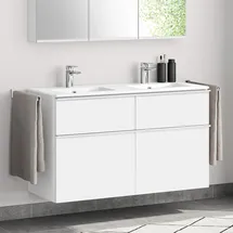 Evineo ineo Möbel-Doppelwaschtisch B: 121 T: 46 cm, BE0244WH,