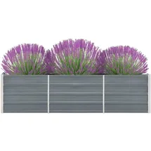 vidaXL Garten-Hochbeet verzinkter Stahl rechteckig 240 x 40 x 45 cm Grau  