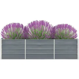 vidaXL Garten-Hochbeet verzinkter Stahl rechteckig 240 x 40 x 45 cm Grau  