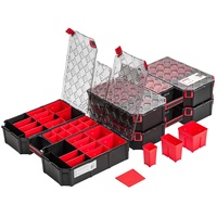 3x Modulierter Sortimentskasten XXL – 390 x 577 x 105 mm - Kleinteilemagazin Sortierkasten mit Transparent Deckel Sortierkoffer Werkzeugbox Sortimentskoffer