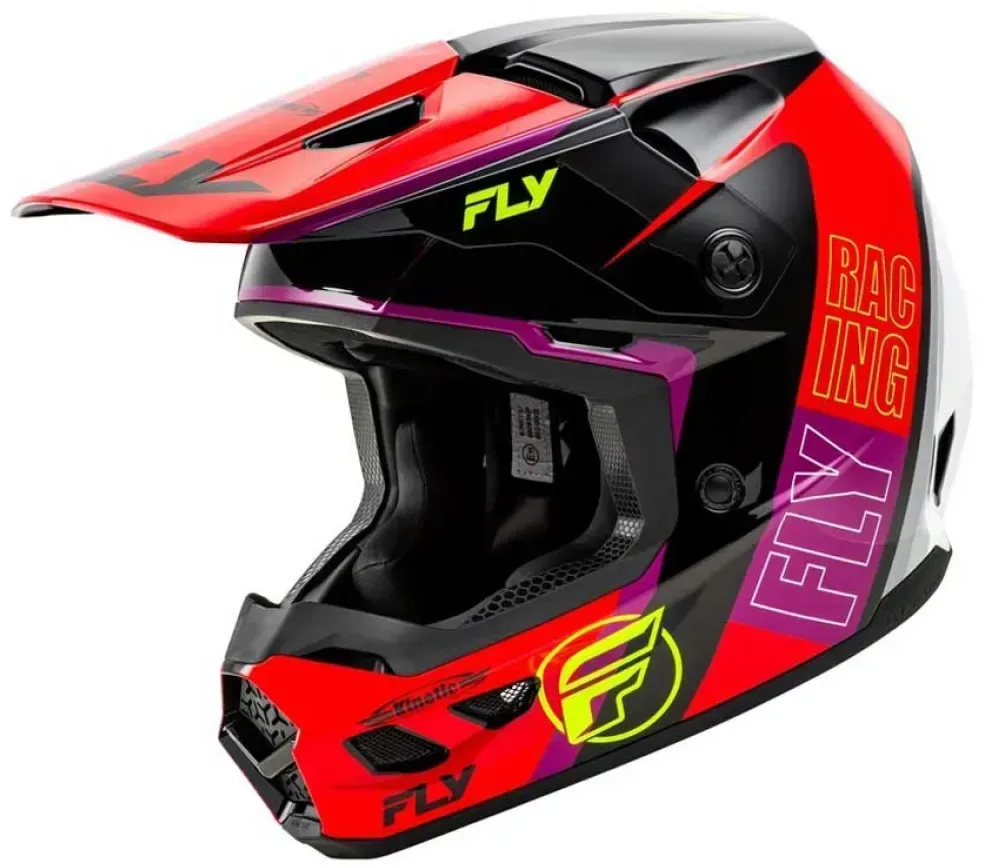 Fly Racing Kinetic Rally Offroad-helm - Red / Black / White - L