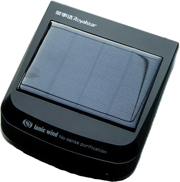 Royalstar Auto-Luftreiniger – Negative Ionen & Solar-/USB-Dualbetrieb, ultra-leise, kompakt & tragbar, energiesparend, 12m3 leistungsstarke Abdeckung