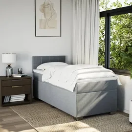 vidaXL Boxspringbett 90 x 200 cm Hellgrau