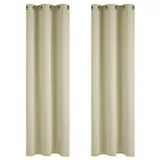 Deconovo Single Blackout Curtains Thermo-Verdunkelungsvorhänge für Schlafzimmer, Polyester, 140 x 260, 2