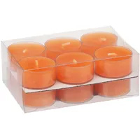 Steinhart Kerzen Teelicht Teelichter in Kunststoffhülle Orange 18/38mm, 12er-Pack