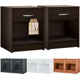 CASARIA Nachttisch Hamburg 2er-Set Wenge-Optik 50x40x35cm