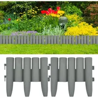 vidaXL Rasenkanten 36 Stk. Grau 10 m PP