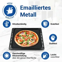 VIOKS Backblech passend wie Bauknecht 481241838128 mit Grillrost und 2x Ofenhandschuhe