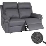 MCW 2er Kinosessel MCW-L94, Relaxsessel Fernsehsessel Sofa, Armlehne Liegefunktion Nosagfederung Stoff/Textil ~ dunkelgrau