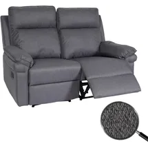 MCW 2er Kinosessel MCW-L94, Relaxsessel Fernsehsessel Sofa, Armlehne Liegefunktion Nosagfederung Stoff/Textil ~ dunkelgrau