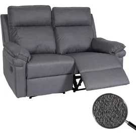 MCW 2er Kinosessel MCW-L94, Relaxsessel Fernsehsessel Sofa, Armlehne Liegefunktion Nosagfederung Stoff/Textil ~ dunkelgrau