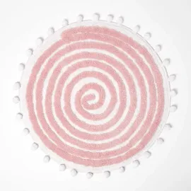 Homescapes Badematte Spiral Rosa Ø 60 cm