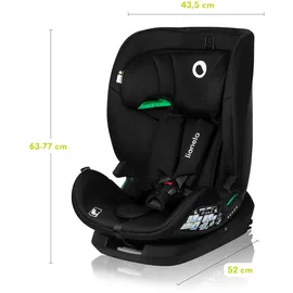 lionelo Autokindersitz Lavender i-Size ab 1 Jahr bis 12 Jahren, ab 9 kg bis 36 kg ISOFIX Breiter Einstellber Schwarz - Schwarz