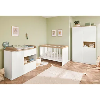 Pinolino Kinderzimmer-Set Linje breit, 3-tlg. Babyzimmer-Set weiss