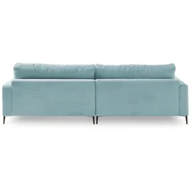 KAWOLA Ecksofa Cara Cord Recamiere links hellblau