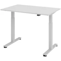 Bümö Schreibtisch grau 120x80 cm, Gestell: Silber, - Büroschreibtisch