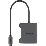 Sitecom USB-C zu Dual HDMI Adapter 30 cm Grau