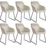 Tectake Esszimmerstuhl, Jeane, Samtoptik, durchgehende Lehne, 57 x 61 x 85,5 cm, Esszimmer, Stühle, Esszimmerstühle, Armlehnenstühle