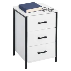 Relaxdays Nachtschrank 3 Schubladen 40 x 40 x 60 cm Weiß/Schwarz