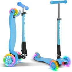 Kinderroller Kids Whiz LED - klapp- und verstellbarer 3-Rad Scooter blau No Size
