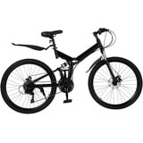 Lilyeriy 26 Zoll faltbares Mountainbike Scheibenbremse,21 Gang-Schaltung Vollfederung, Fully MTB für Jungen, Mädchen, Damen & Herren