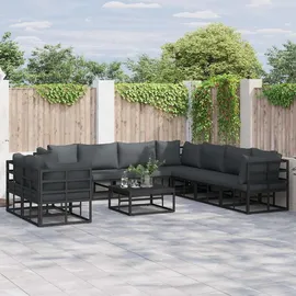 vidaXL Garten-Lounge-Set 9-tlg. schwarz