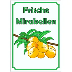 Frische Mirabellen Aufkleber Hochkant A6 (105x148mm)
