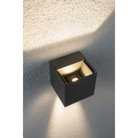 Paulmann Außenwandleuchte Aluminium 80x80mm 2x3,5W grau