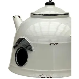 DanDiBo Ambiente Vogelhaus zum Aufhängen Metall Deko Teekessel wetterfest 521862 Nistkasten Teekanne Futterstation für Vögel Shabby mit Kette Metallkanne Kanne Balkon