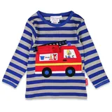 Toby Tiger Langarmshirt Langarmshirt mit Feuerwehr Applikation blau 116