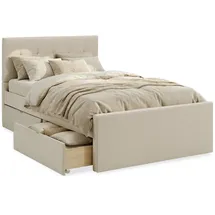 Homestyle4u Polsterbett 120 x 200 cm Beige