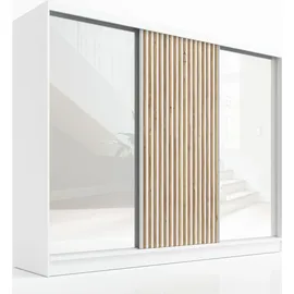 mebloland Schwebetürenschrank DIVER 200 x 215 x 59,5 cm Weiß