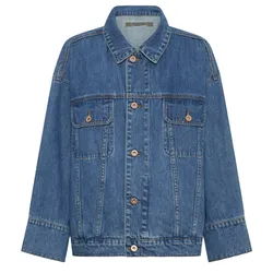 JEANERICA Herren Jeansjacke im Vintage-Stil Übergangs-Jacke Baumwoll-Jacke Oversized Blau - M