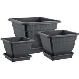 Buri XXL Blumentopf 60 x 60 cm grau