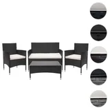 Mendler Poly-Rattan Garnitur 7-tlg. Schwarz