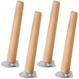 4 Stück Möbelfüße Holz Möbelbeine Aus Holz Runde Form Tischbeine Massivholz Neigung Möbelfüsse Ersatz Möbelbeine Sofabeine für Sofa Schrank und Bett(35cm)