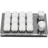 Fockety Einhändige Makro-mechanische Tastatur, tragbare multifunktionale mechanische Einhand-Gaming-Tastatur mit 12 vollständig programmierbaren Tasten und Knöpfen, für Windows, für Linux, für(Weiß)